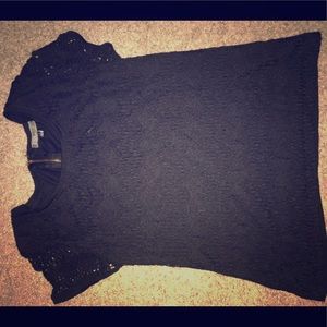 Lace Front Black T-Shirt